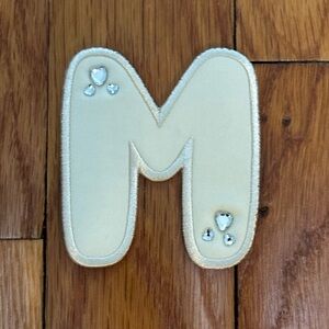 Stoney Clover Lane Cream Letter M Patch with rhinestones NWT